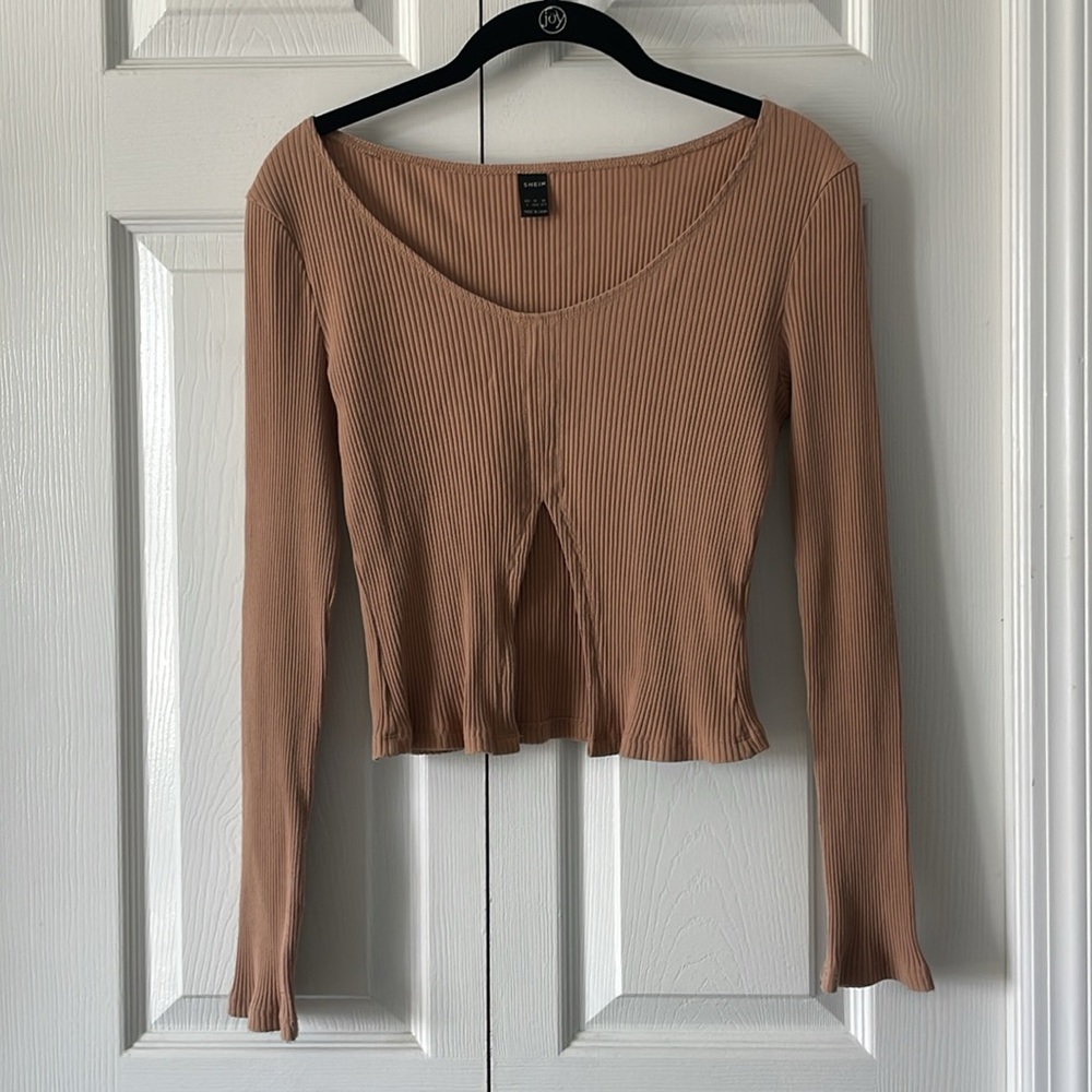 Split Hem Rib-Knit Crop Top